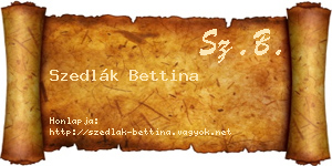 Szedlák Bettina névjegykártya